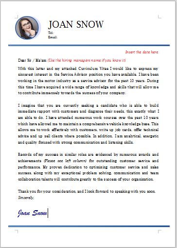 Cover letter template 4