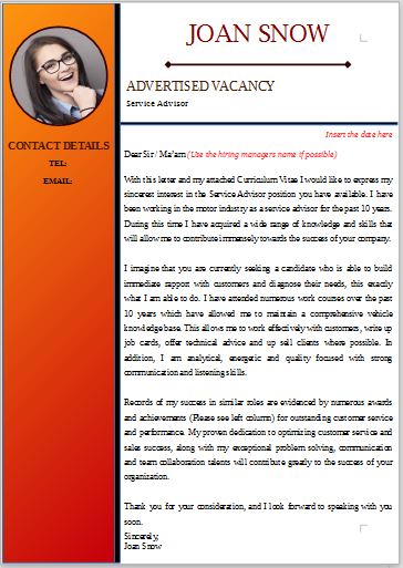 Cover letter template 5