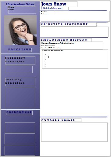 south african curriculum vitae format